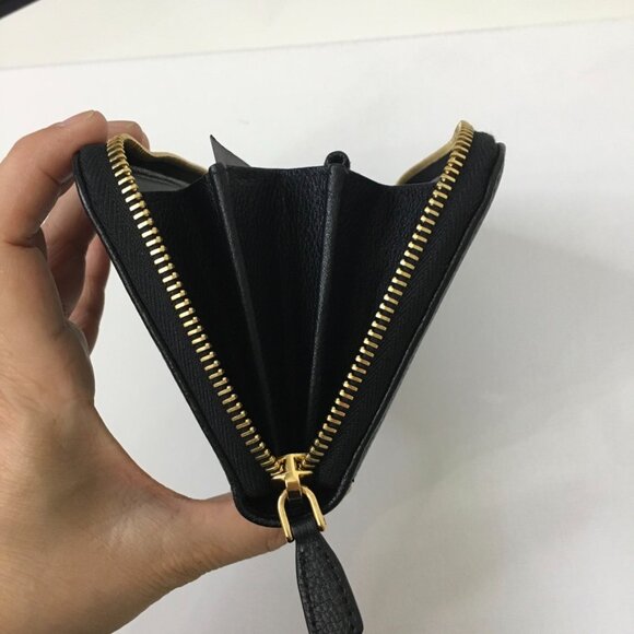 NWB PRADA Zip Around Long Wallet Portafoglio Lampo Nero/Black Leather Authentic - Picture 13 of 16